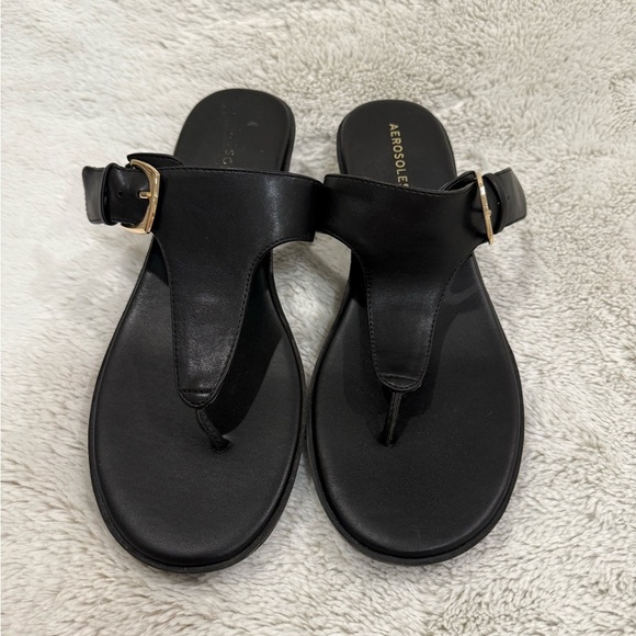 Aerosoles Indya Women's Black Wedge Sandals 9M - Picture 3 of 7